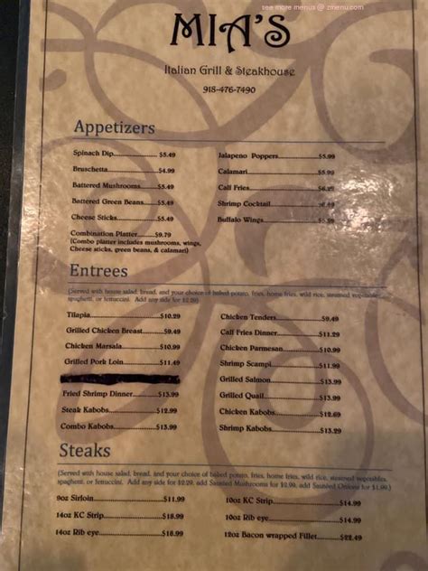 a ca mia italian restaurant|mia's restaurant menu.